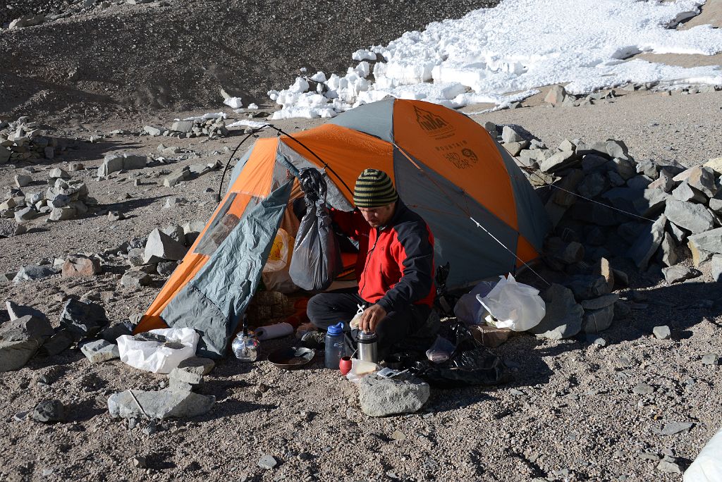 24 Guide Agustin Aramayo Breaking Camp At Aconcagua Camp 1 5035m